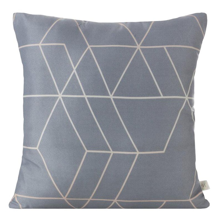 Fata perna decorativa, Eurofirany, Poliester, 40 x 40 cm, Gri/Auriu