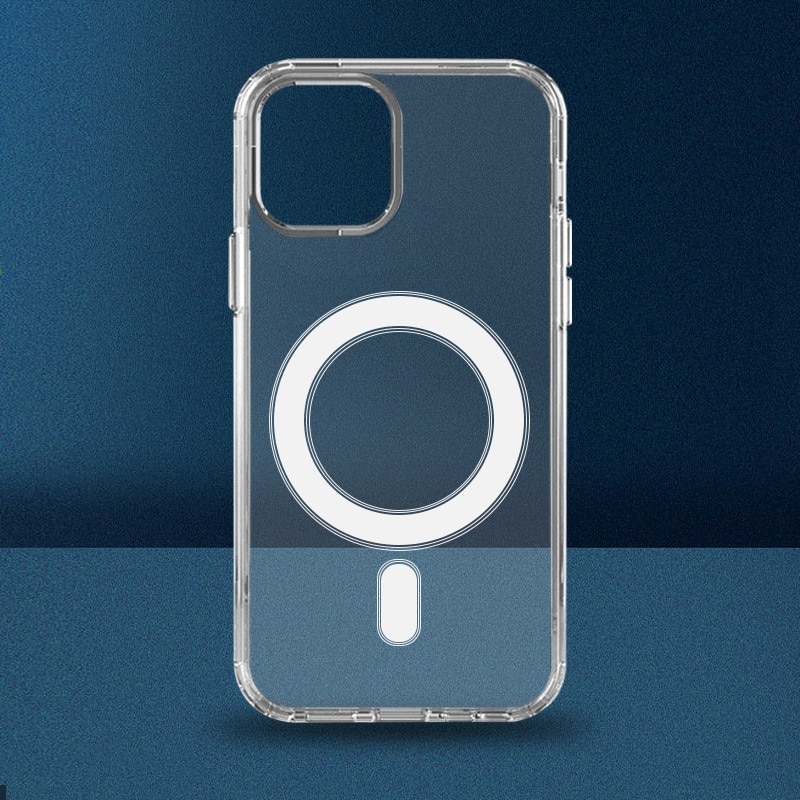 Husa magnetica transparenta pentru iPhone XS MAX, functie de incarcare wireless