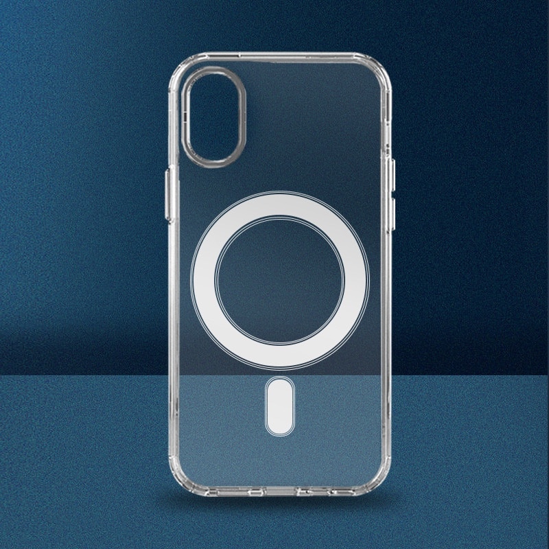 Husa magnetica transparenta pentru iPhone XS MAX, functie de incarcare wireless