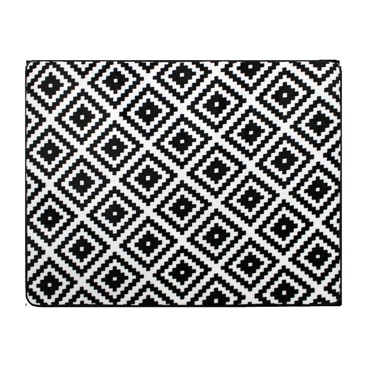 Covor, Domarex, Poliester, 120x160cm, Alb/Negru