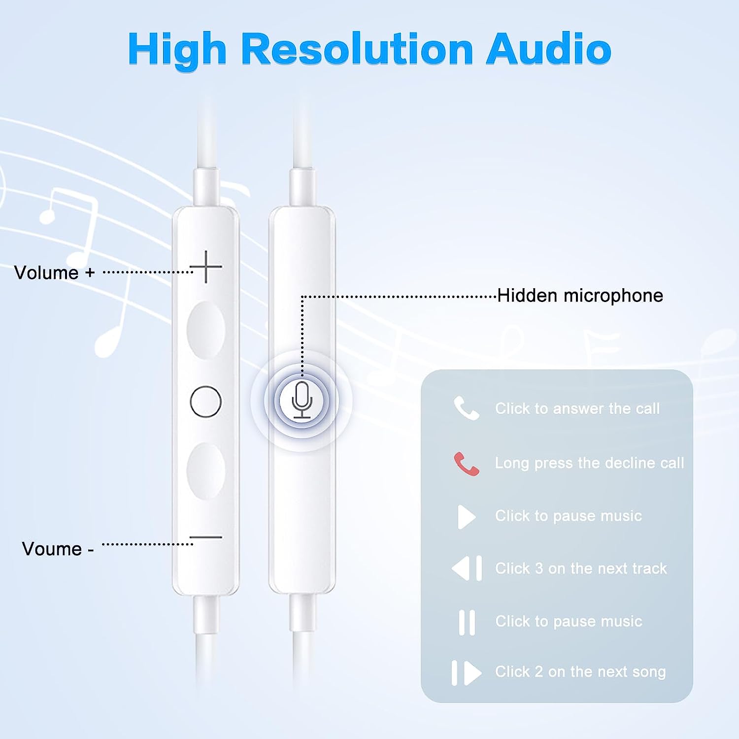 Casti In-Ear, microfon, control volum, sunet stereo 9D, multicolor, Type-c, 120cm