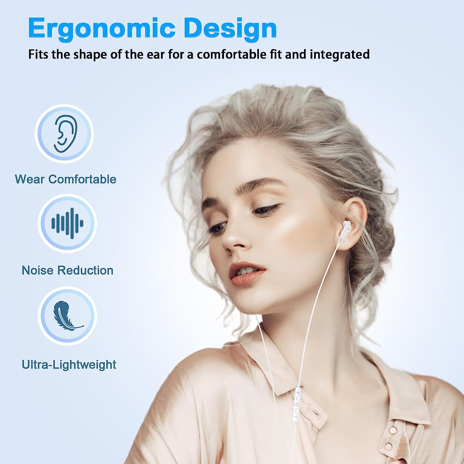 Casti In-Ear, microfon, control volum, sunet stereo 9D, multicolor, Type-c, 120cm