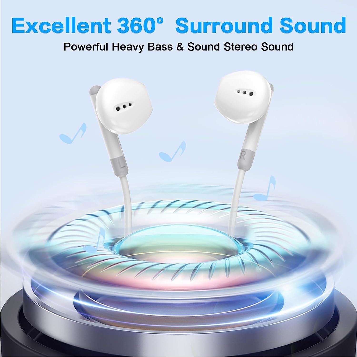 Casti In-Ear, microfon, control volum, sunet stereo 9D, multicolor, Type-c, 120cm