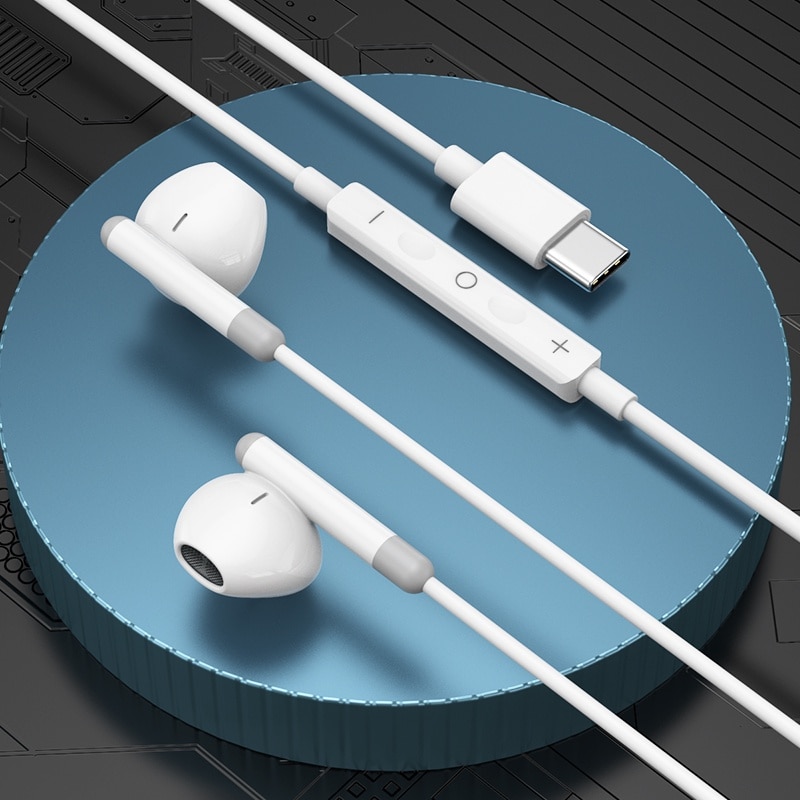 Casti In-Ear, microfon, control volum, sunet stereo 9D, multicolor, Type-c, 120cm