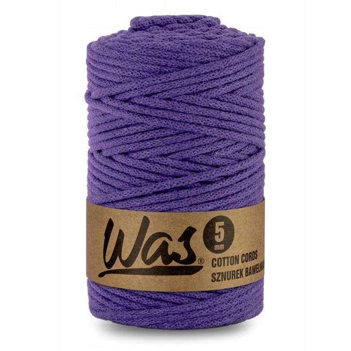 Конец текстилен, WAS, памук, 5ммх100м, лилав