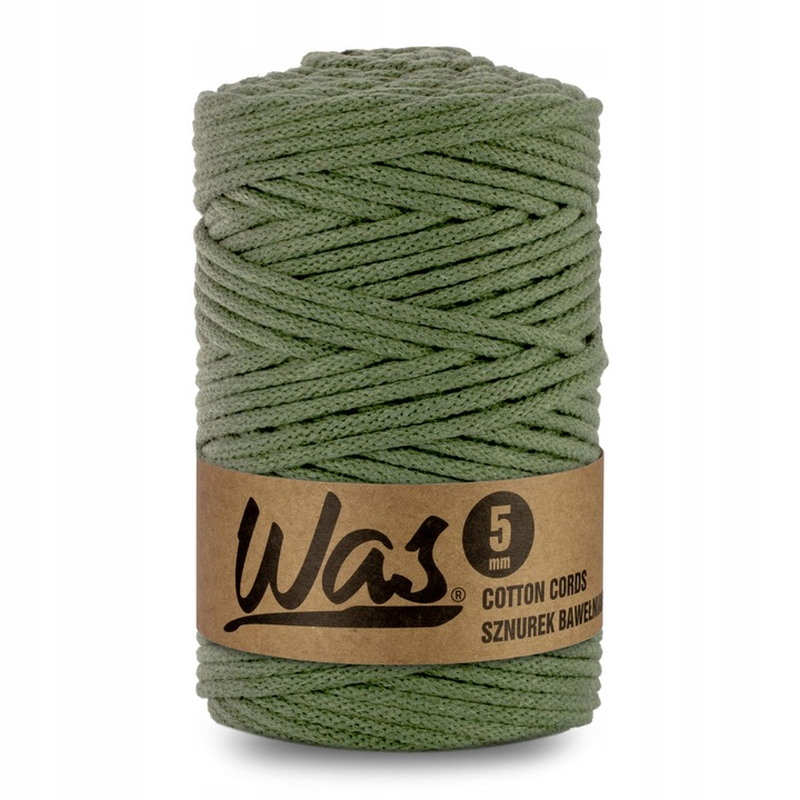 Конец текстилен, WAS, памук, 5ммx100м, каки