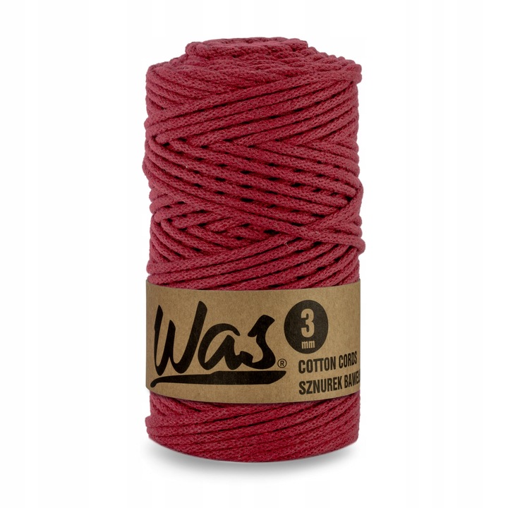 Текстилни конци, WAS, 3ммх100м, бордо, памук