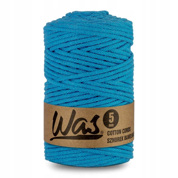 Конец текстилен, WAS, 5mmx100m, памук, син