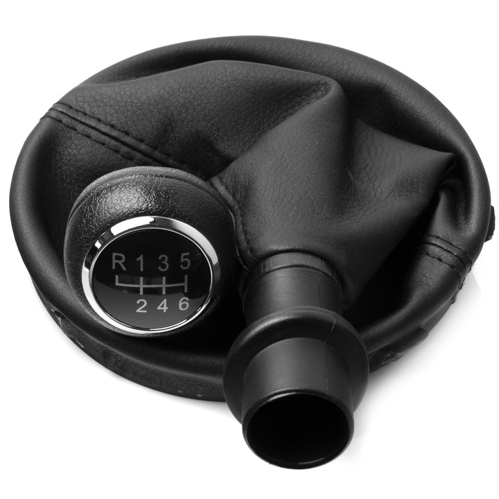 Váltógomb mandzsettával, kompatibilis Volkswagen T5, T6, Multivan, 6 sebességes, fekete