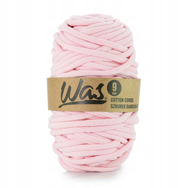 WAS Памучен шнур, 9мм, 50м, розов, памук