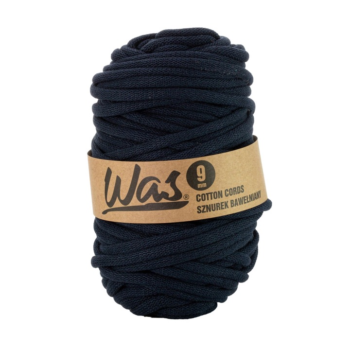 Fir textil, WAS, bumbac, 9 mm x 50 m, bleumarin