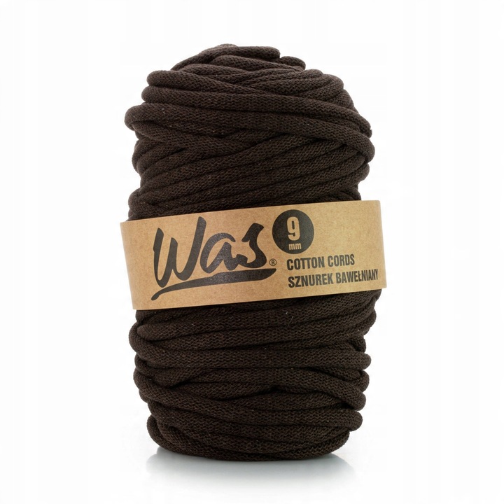 Fir textil, WAS, bumbac, 9mmx50m, maro inchis