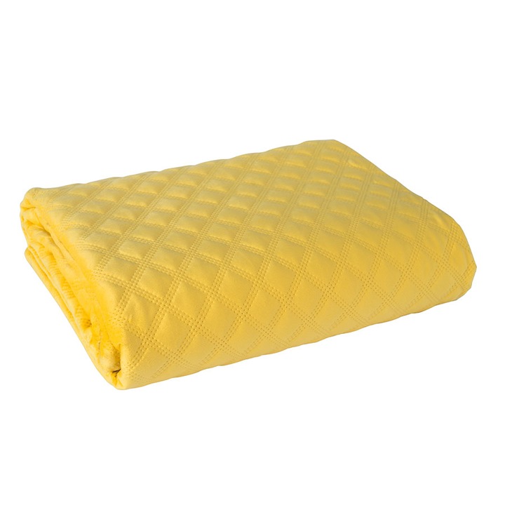 Cuvertura decorativa Markizeta, geometrica, 170x210cm, galben