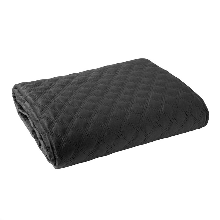 Narzuta decorativa Markizeta, geometrica, 170x210cm, negru, poliester