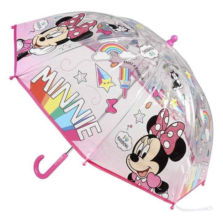 Kézi esernyő gyerekeknek, Minnie Mouse, átmérő 71 cm Átlátszó