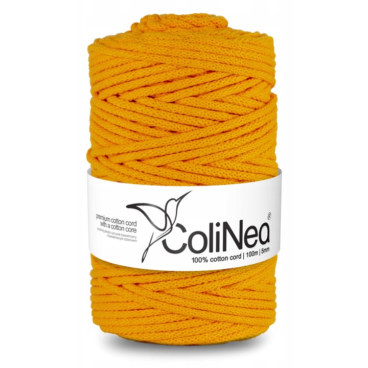 Sfoara pentru macrame ColiNea, 5mmx100m, bumbac, portocaliu