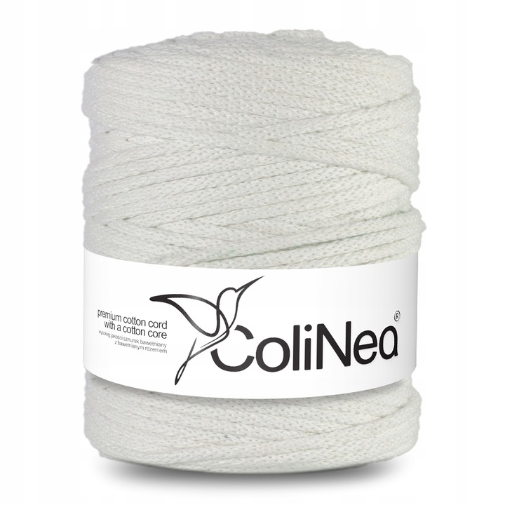 Sfoara pentru macrame, ColiNea, 100% bumbac, 5mmx200m, alb
