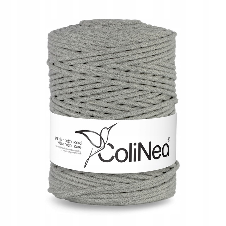 Snur bumbac pentru crosetat si tricotat snur macrame ColiNea impletit bumbac 3mm 200m gri