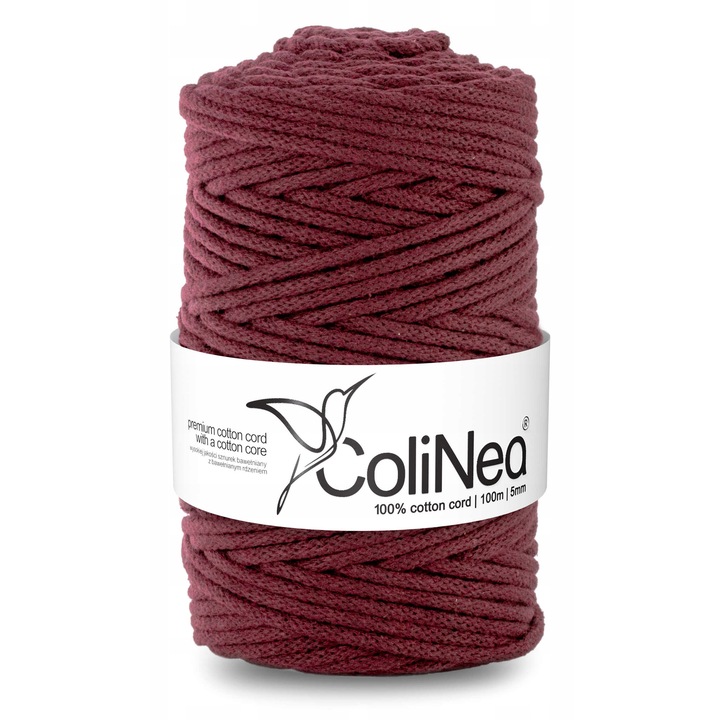 Sfoara pentru macrame ColiNea, 5mmx100m, burgund