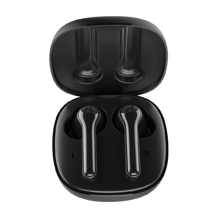 Casti Bluetooth wireless, TWS, In-Ear, control tactil, tehnologie Bluetooth 5.0, compatibile cu iOS, Android, PC, negru