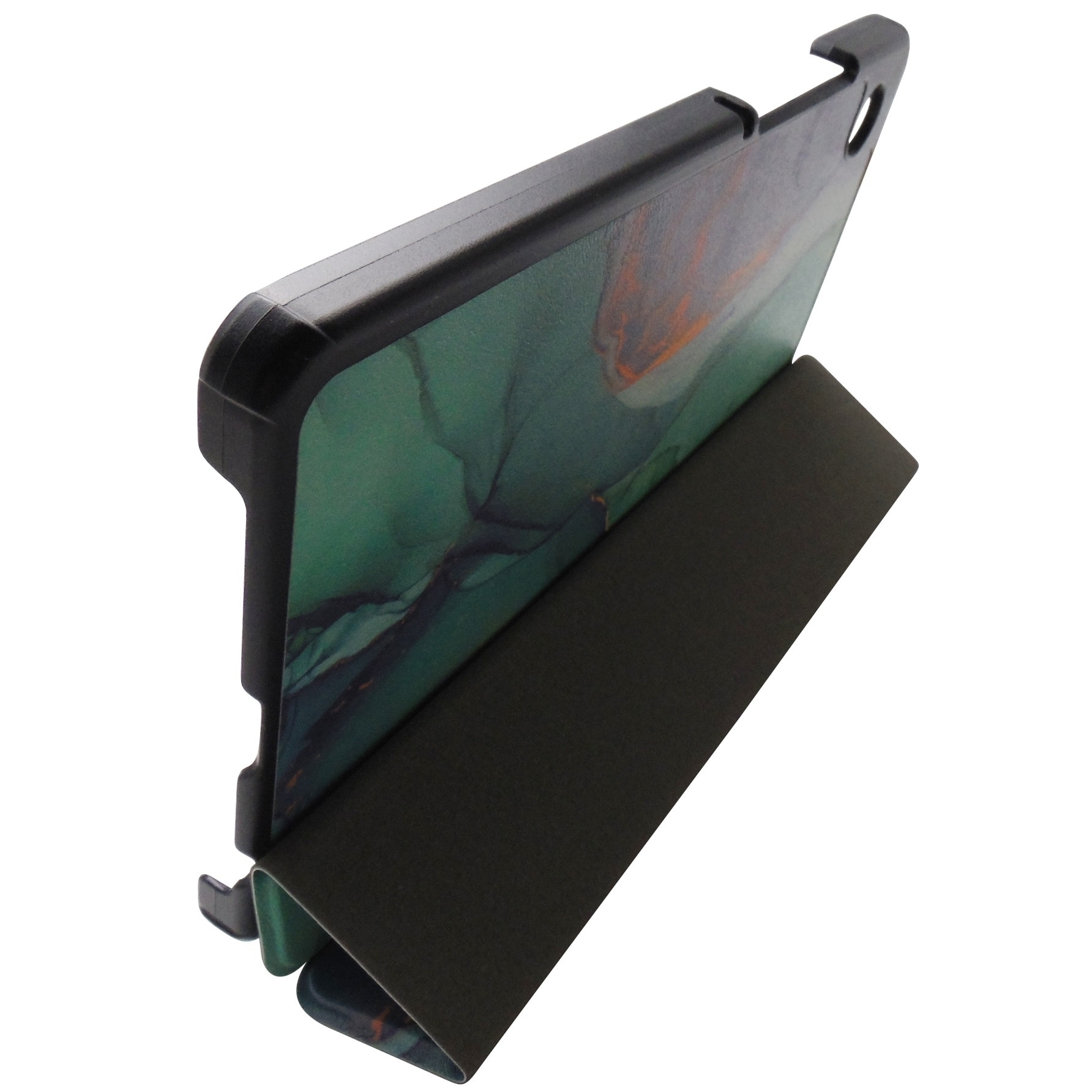 Husa tip carte cu stand trifold multicolora, nuante de verde, pentru Samsung Galaxy Tab A9, 8.7" X110, X115