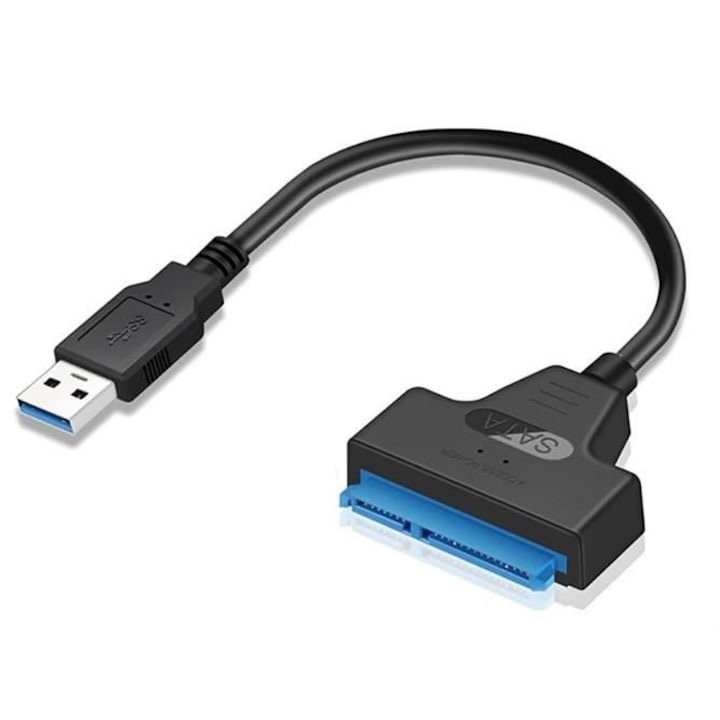 Адаптер USB 3.0 SATA към HDD, SSD, черен, обща дължина 32 см, 6 Gb/s, Plug & Play, Dactylion®