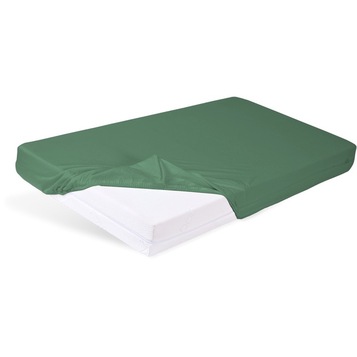 Cearceaf pentru patut, BabyMatex, bumbac, 70x140cm, verde