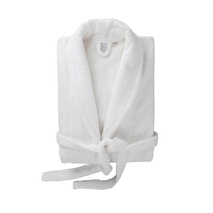 Halat de baie unisex, Luna, bumbac, 350g/m2, alb, L/XL