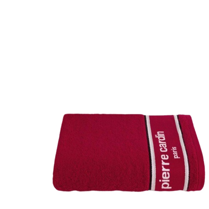 Prosop Pierre Cardin, bumbac, 450g/m2, rosu, 70x140cm