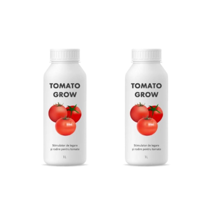 Stimulator de legare si rodire pentru tomate formulat pe baza acizi humici, acizi fulvici si microelemente, TOMATO GROW, 2 litri