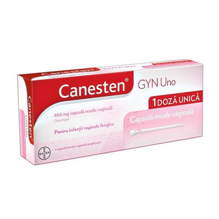 Canesten Gyn Uno, hüvelyi fertőzésekre, 500 mg, 1 hüvelykapszula, Bayer