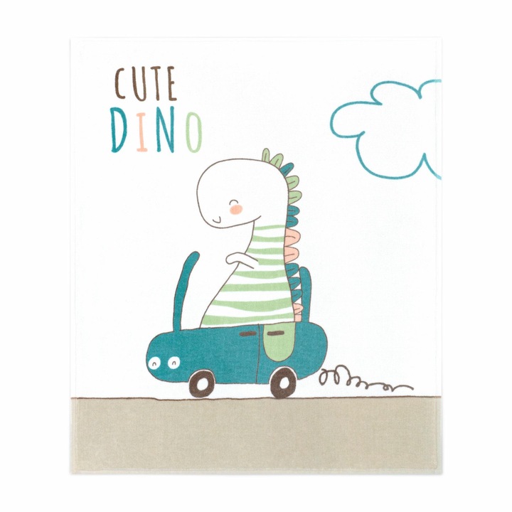 Zwoltex Dino babatakaró, 100% pamut, 80x100cm, többszínű bézs