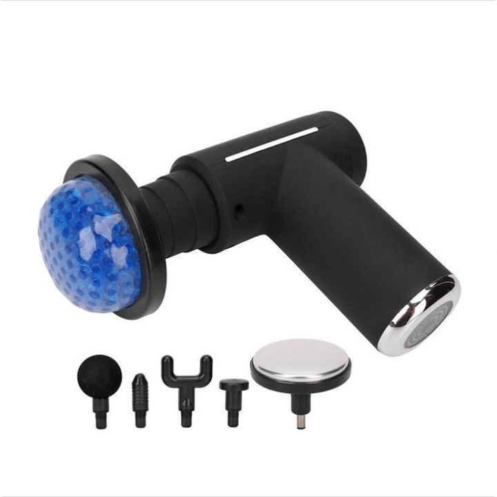 Pistol de masaj, ABS/Metal, Cablu de incarcare, 6 Viteze, Anticelulitic/Tonifiere, Negru, 1800 mAh