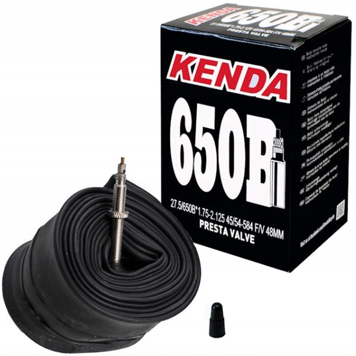 Camera Bicicleta, Kenda, 27.5x1.75-2.125, 45/54-584, Presta Valva 48 mm, Negru