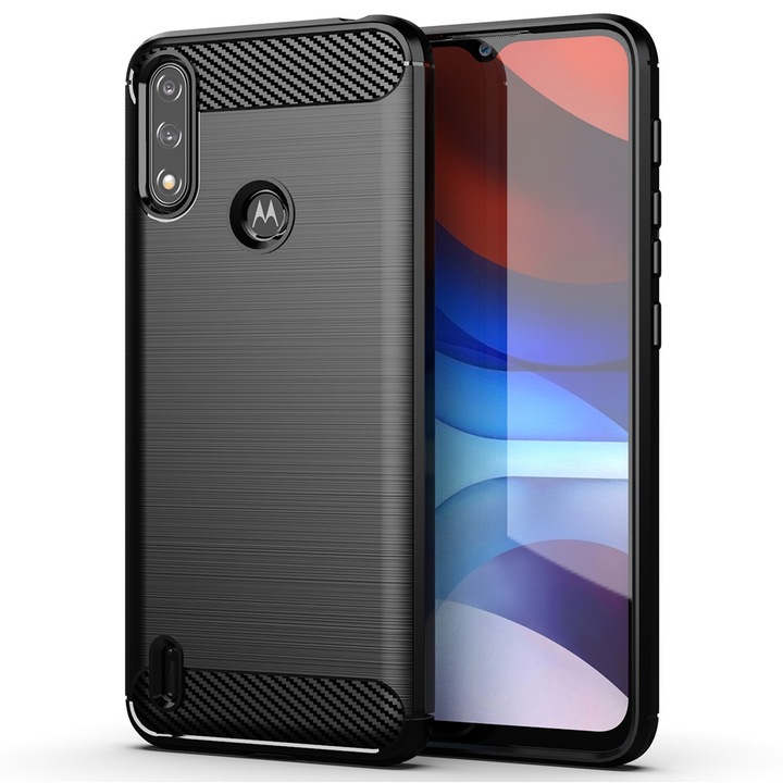 Magas védelmi tok Motorola Moto E7 Power/Moto E7i Powerhez, Sol Protect, A50, Hőálló műanyag, Intense Dark