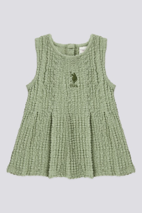 U.S. Polo Assn., Разкроена релефна рокля, Тъмнозелен