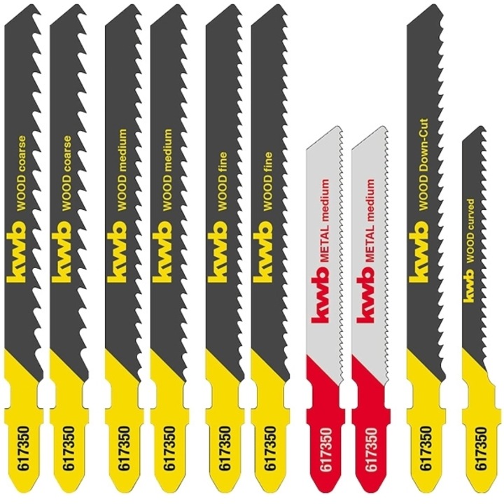 Set 10 panze fierastrau pendular EINHELL KWB, tija cu un prag de prindere T, pentru lemn, metal