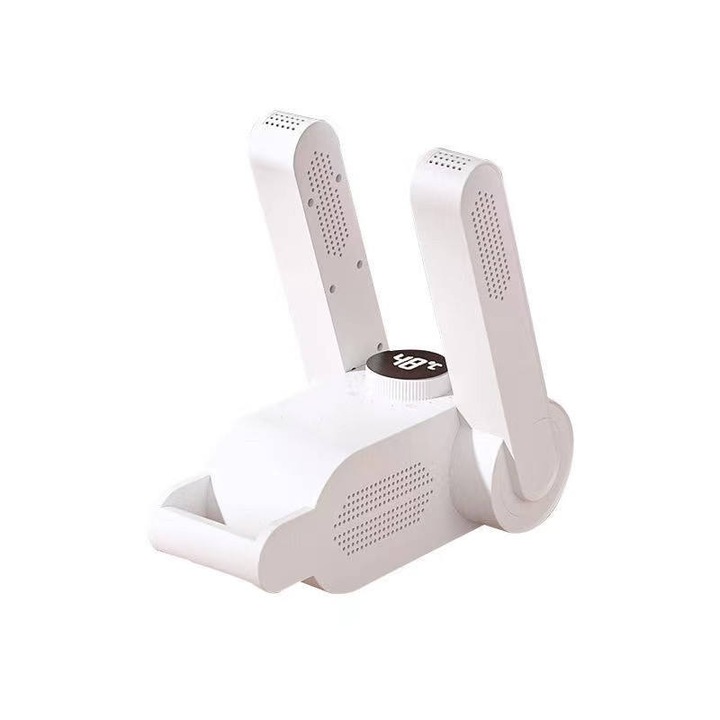 ZOLANA ZHH34572 Masina de uscat pantofi, Dezodorizare si sterilizare cu lumina violeta, 150W, PTC, acoperire 360 grade, Retractabil, pliabil, Economisiti spatiu, Oprire automata, 25,7 x 15,5 x 8,5 cm, alb