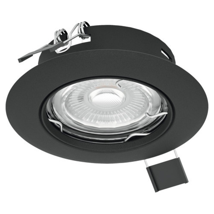 Spot Led Incastrat Peneto Gu10 4, 6w Ø87 Mm, Bec Led Inclus, Negru