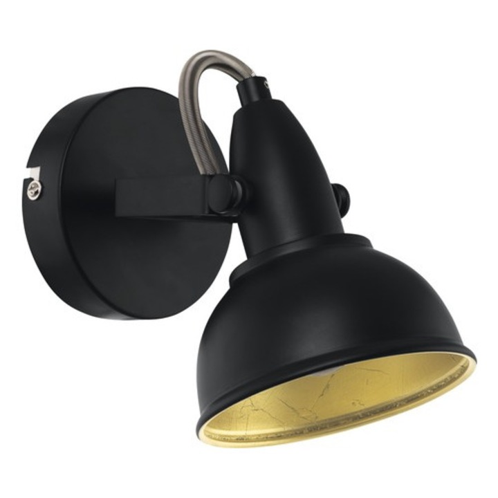 Spot Aplicat Alrakis E14 Max. 1x28w, Negru/auriu