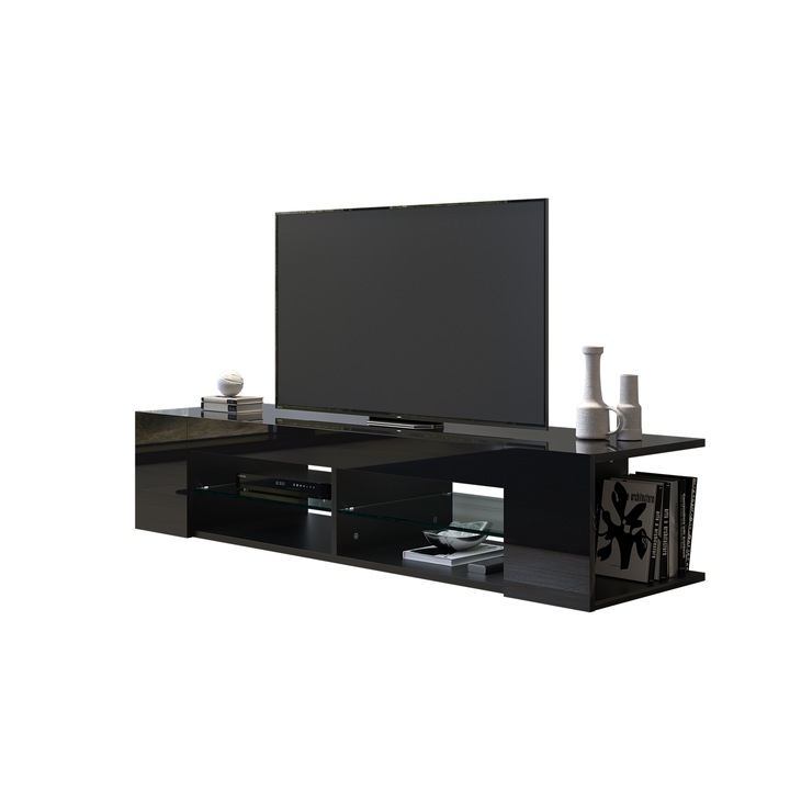 ТВ шкаф, С LED осветление, Гланцов материал, RGB, 135x39x30см