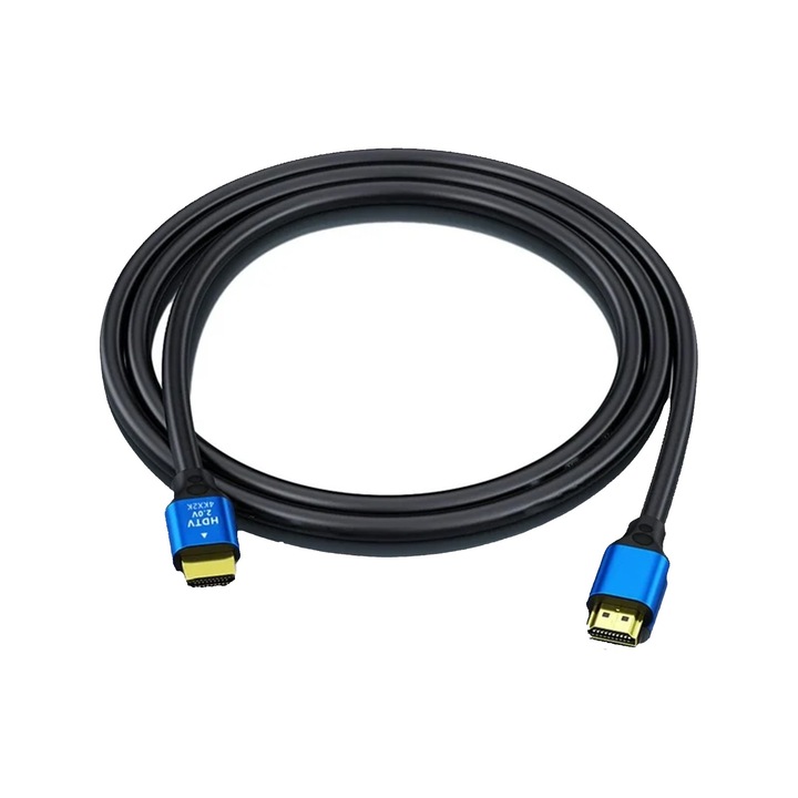 HDMI 2.0 кабел, Zggzerg, 4K Ultra HD, допълнителен PVC слой, Plug and Play, за лаптоп, монитори, HDTV, PS5, Xbox One и др., дължина 3 м, син