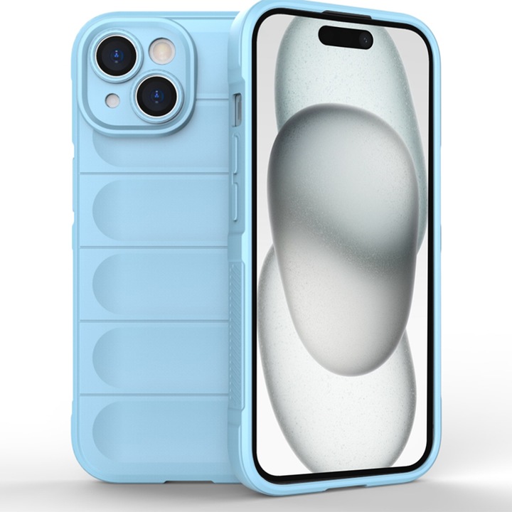 Husa Protectie pentru iPhone 15 Plus, Cipsir Safe, Magic Shield, G46, Termoplastic, Bleu