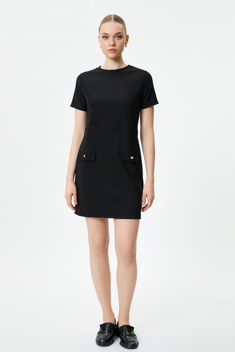 KOTON, Rochie mini cu decolteu rotund, Negru