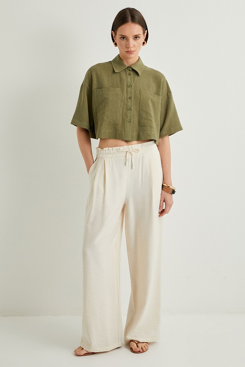 KOTON, Camasa crop lejera, Kaki