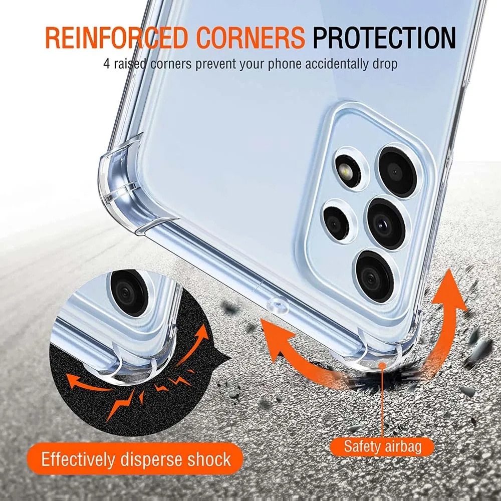Husa protectie Mat-Tech compatibila cu Samsung Galaxy A23 4G / A23 5G, Protectie Camera, Colturi anti-soc, Decupaje Precise, Rezistenta la impact, Margini ridicate pentru protectia ecranului, Transparenta