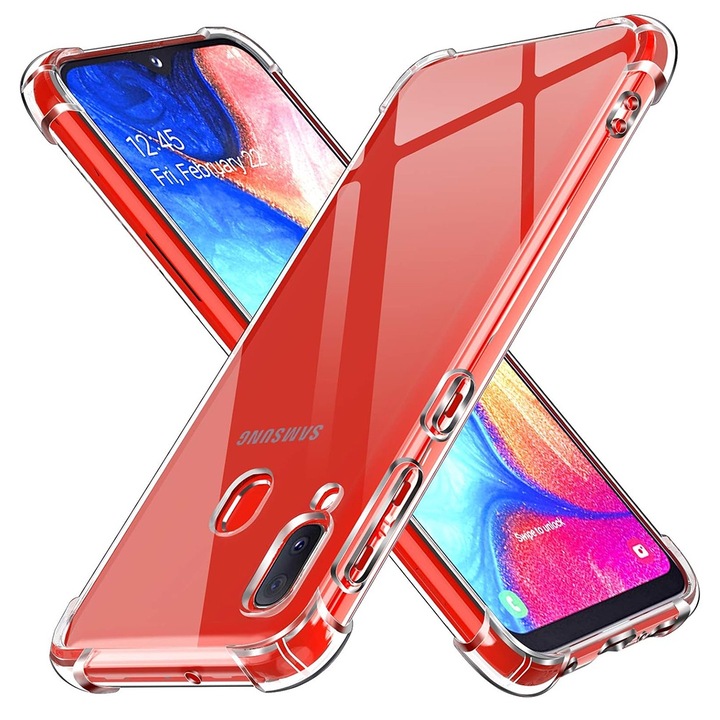 Samsung Galaxy A20e tok - Ütésálló átlátszó szilikon - átlátszó