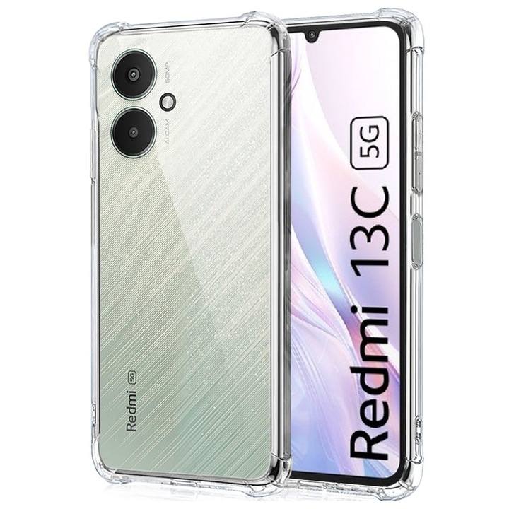 Husa pentru Xiaomi Redmi 13C 5G - Silicon transparent rezistent la socuri - Transparenta