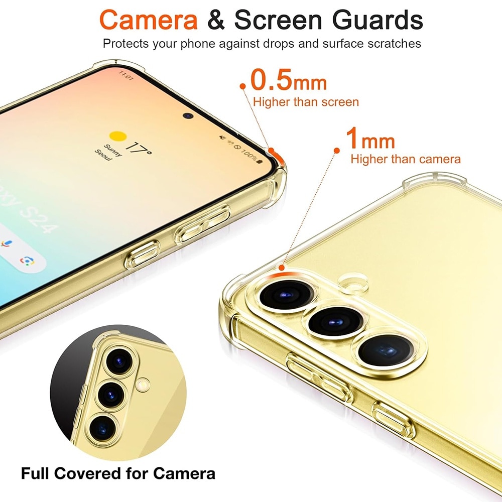Husa pentru Samsung Galaxy S24 FE, TPU AntiShock, Protectie Camere, Transparent