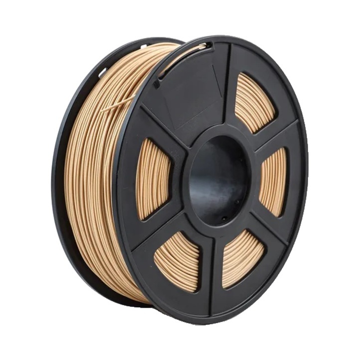 Filament 3D aspect lemnos, 1.75mm, rezistenta la coroziune, 1kg, 200x200x65mm